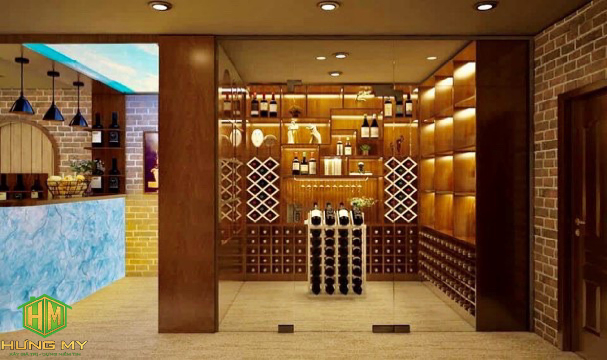 Thiết kế và thi công nội thất nhà hàng rượu vang - Công Ty TNHH Thương Mại Sản Xuất Xây Dựng Hưng My